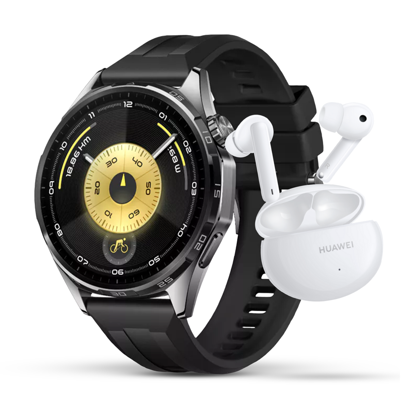 Huawei Watch GT6 46mm Black + FreeBuds 5i Ceramic White GRATIS